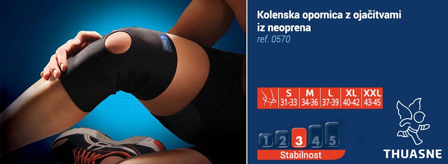 Opornica za koleno iz neoprena z ojačitvijo - SPORT