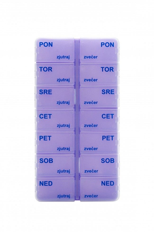 Tedenska škatlica za zdravila - 2 x na dan